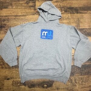 MacUpdate Hoodie Gray Logo Pullover Hooded‎ Sweatshirt Mens L
